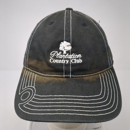 Plantation Country Club Strapback Hat Black One Size Adjustable Ivory