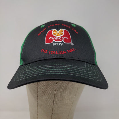 Marco's Pizza Men's Slideback Hat Green Black Adjustable Embroidered Logo Cotton