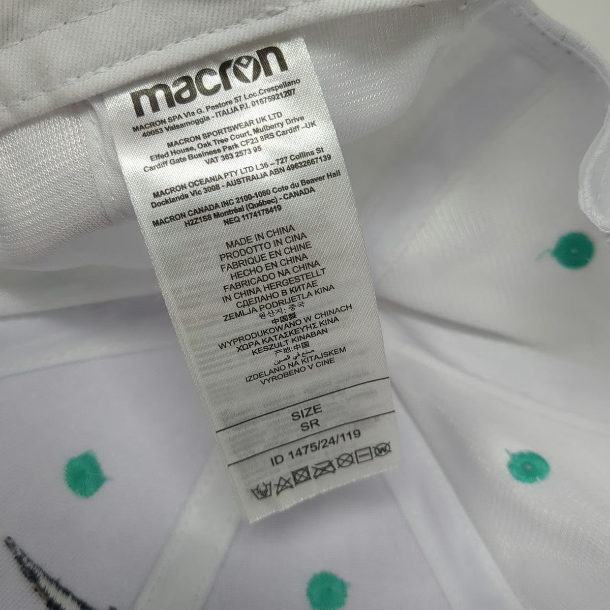 Macron Baseball Cap White One Size PGA Jr League Patterned Underbill Golf Hat