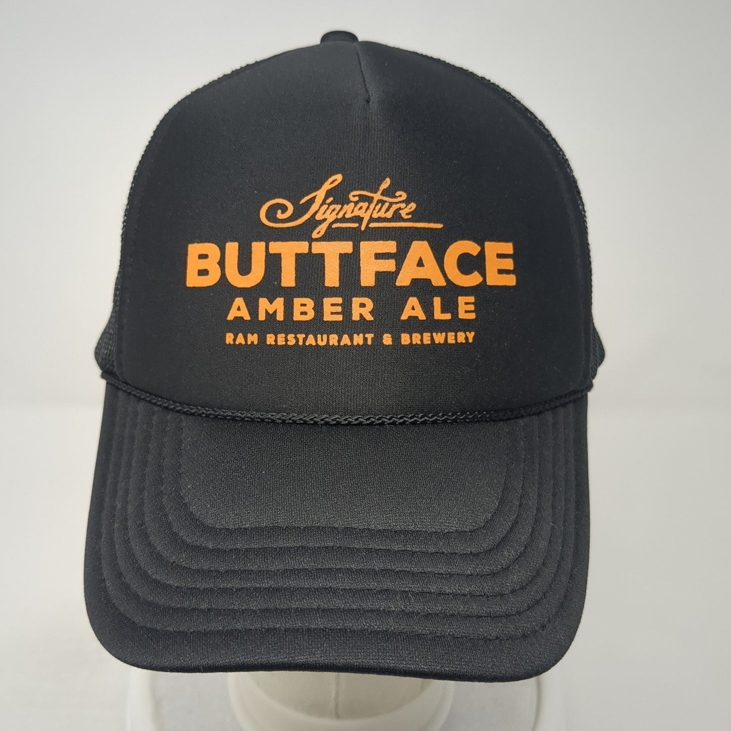 Signature Buttface Amber Ale Ram Restaurant & Brewery Trucker Hat Black OS Otto