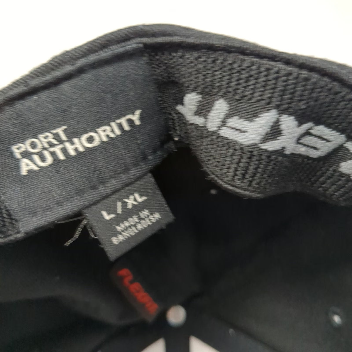 Port Authority Baseball Cap Black XL Flexfit Boise Airport Hat Curved Brim