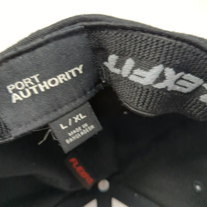 Port Authority Baseball Cap Black XL Flexfit Boise Airport Hat Curved Brim
