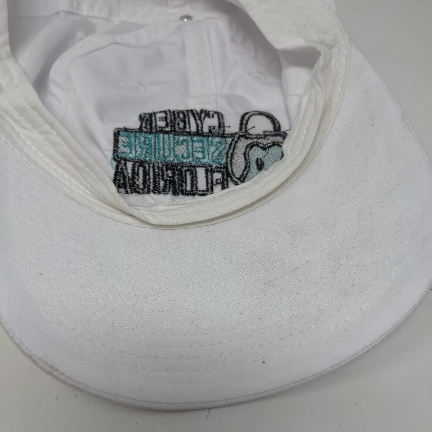 Cyber Secure Florida Strapback Hat White One Size Embroidered Trimark