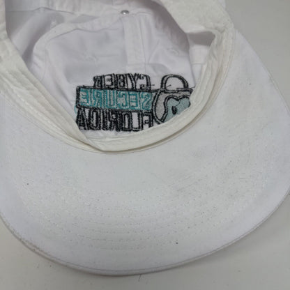 Cyber Secure Florida Strapback Hat White One Size Embroidered Trimark