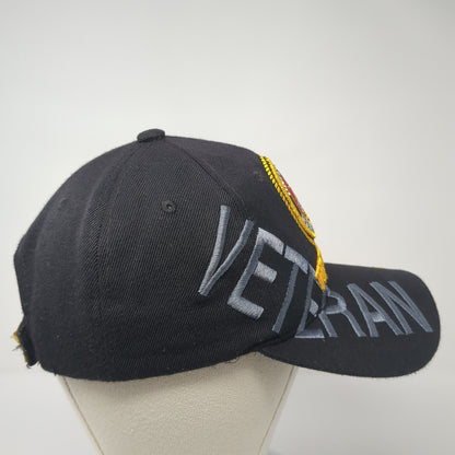 United States Veteran Marine Strapback Hat Black One Size Embroidered