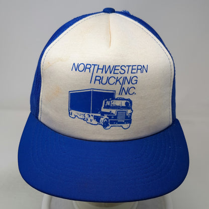 BD Cap Company Trucker Hat Blue L Northwestern Trucking Semi Snapback Vintage
