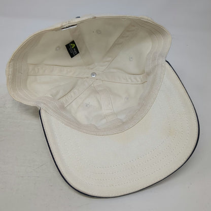 Nautica Baseball Cap White M Fitted Embroidered Logo A-Flex Stretch Fit Hat