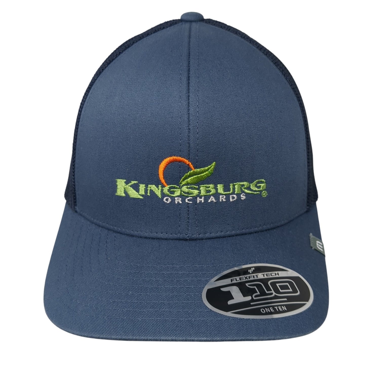 Kingsburg Orchards Snapback Trucker Hat Blue OS Mesh Back 110 Flexfit Yupoong