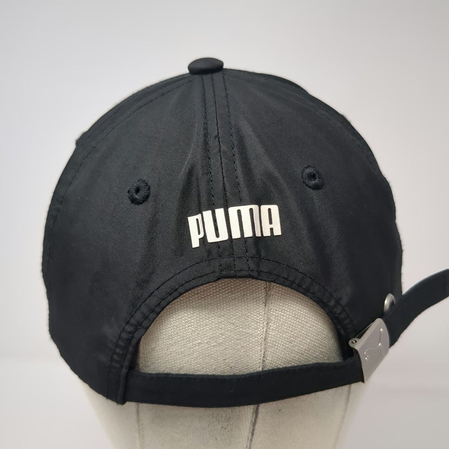 Puma Baseball Cap Black One Size Adjustable Lightweight Polyester Slideback Hat