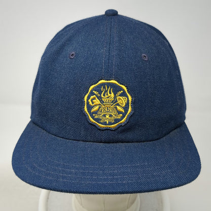Vans Baseball Cap Blue One Size Slideback Logo Patch Wool Blend 6 Panel Hat