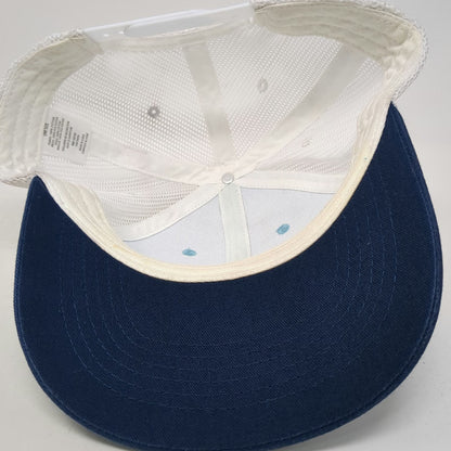 Life is Good Trucker Hat Blue One Size Happiness Comes In Waves Mesh Snapback