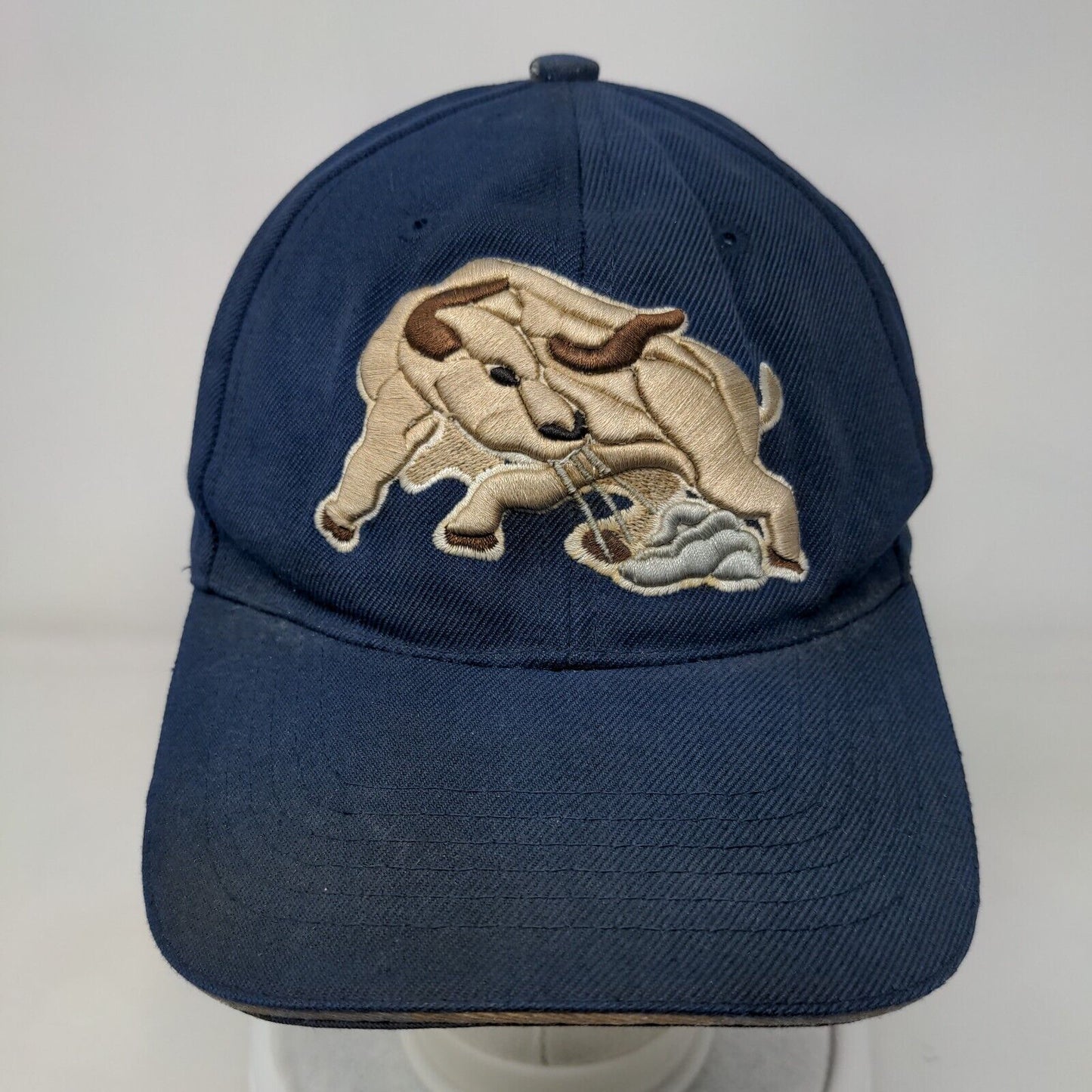 Bull Strapback Hat Blue One Size Embroidered Adjustable 6 Panel