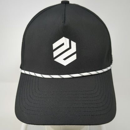UNIE Trucker Hat Black OSFM Laser Perforated Rope Snapback Performance Logo Cap