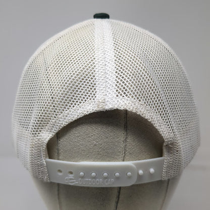 Outdoor Cap Trucker Hat Black White One Size Leather Patch Floral Tooled Mesh