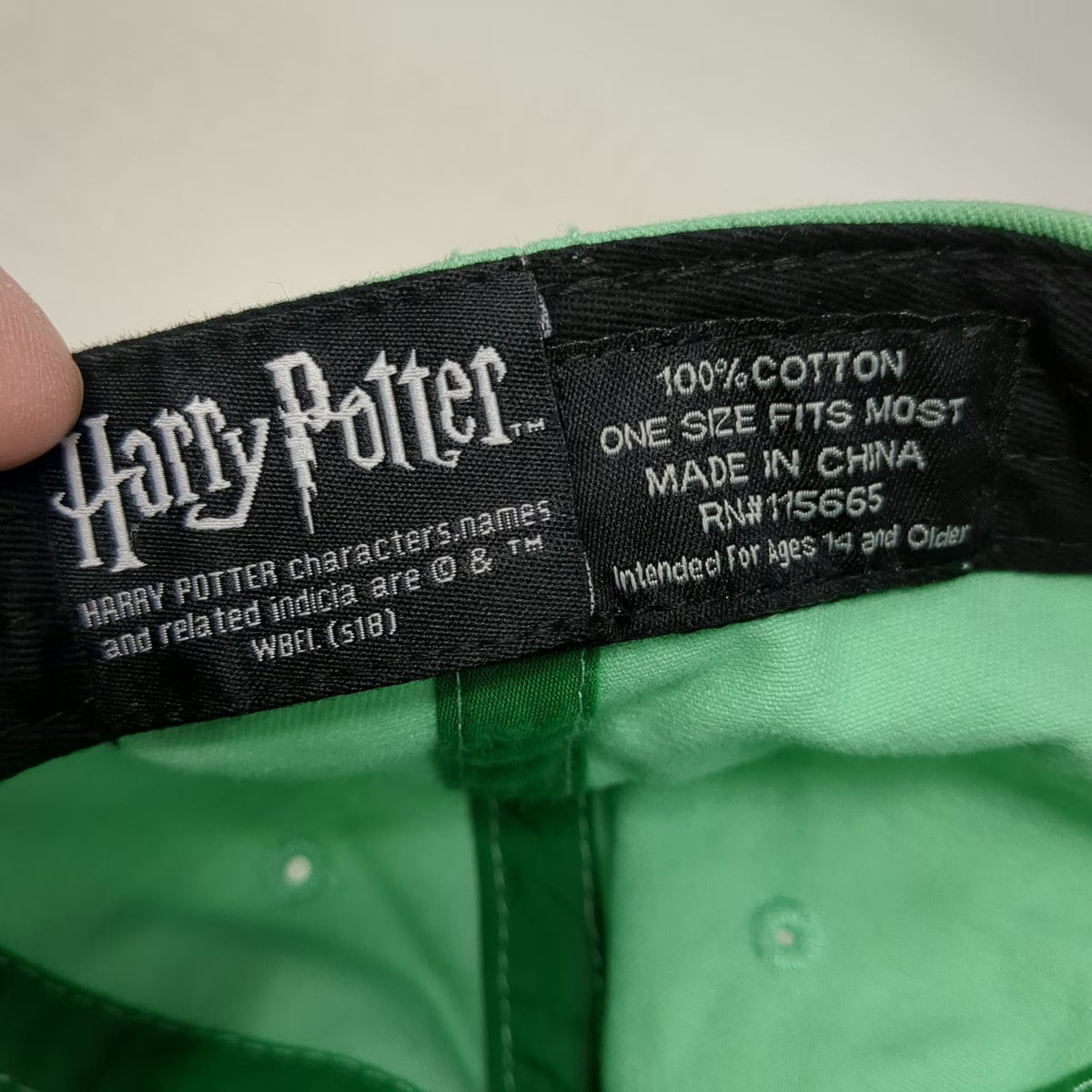 Harry Potter Baseball Cap Green One Size Honeydukes Candy Shop Logo Cotton Hat