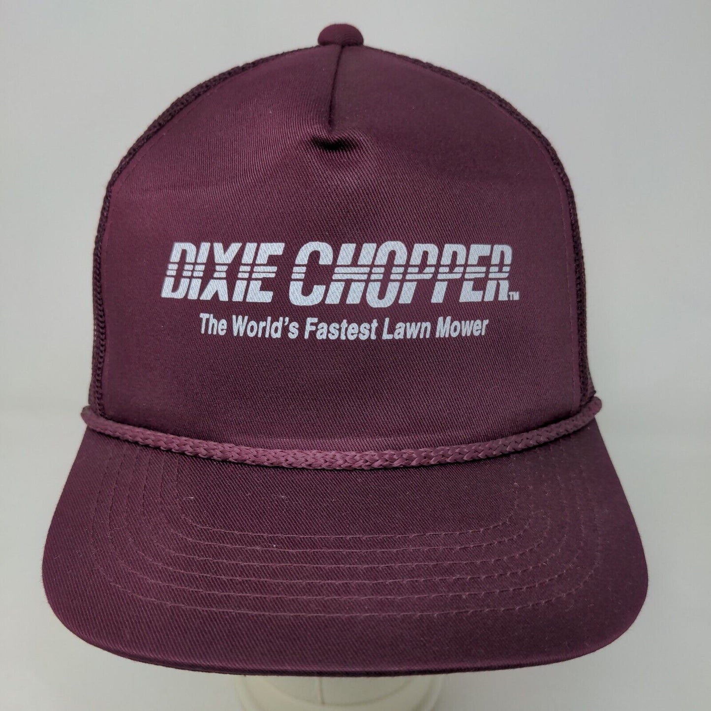 Dixie Chopper Men's Snapback Mesh Back Trucker Hat Red Burgundy Size OSFA Rope