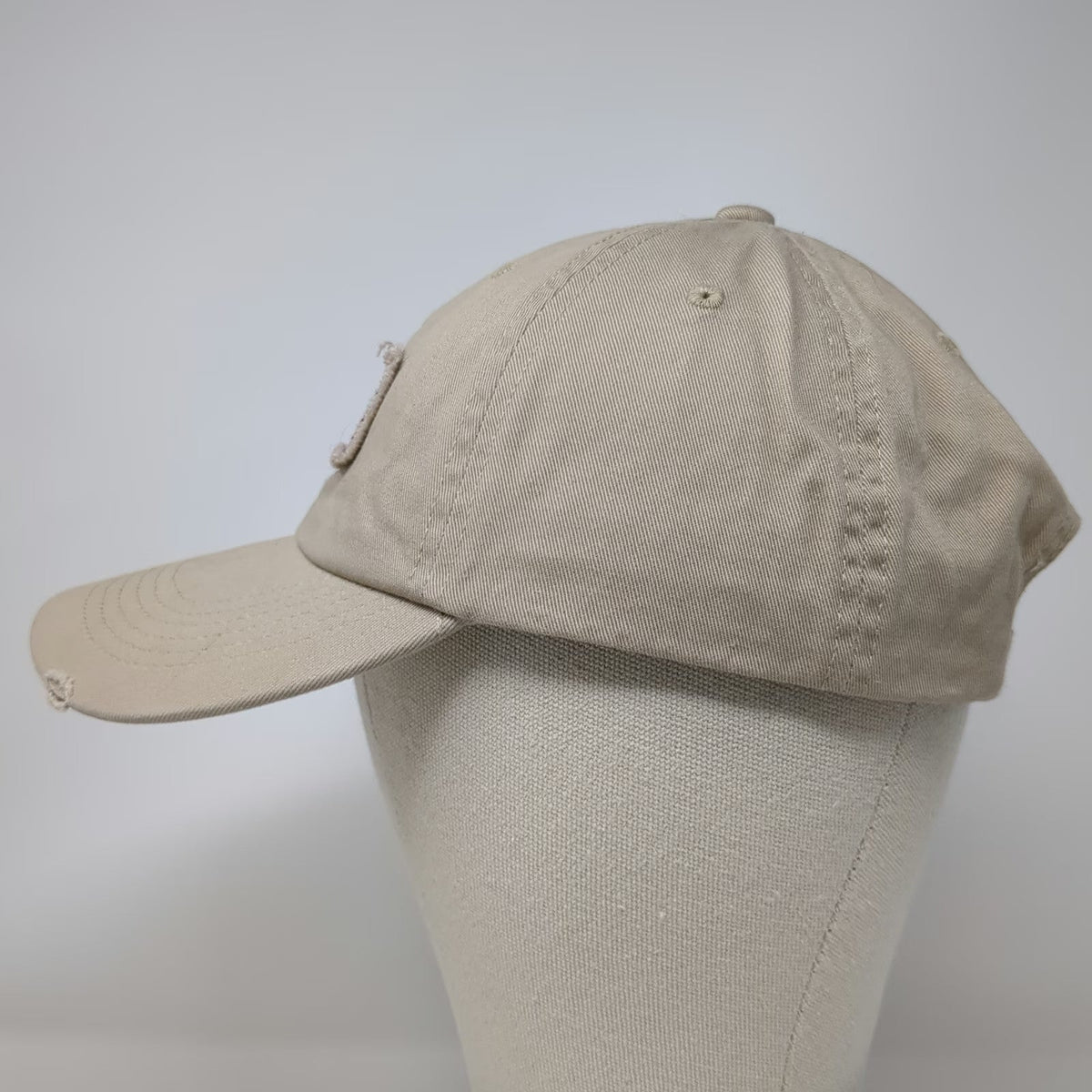 Dorfman Hat Co Baseball Cap Beige One Size USA American Flag Frayed Slideback