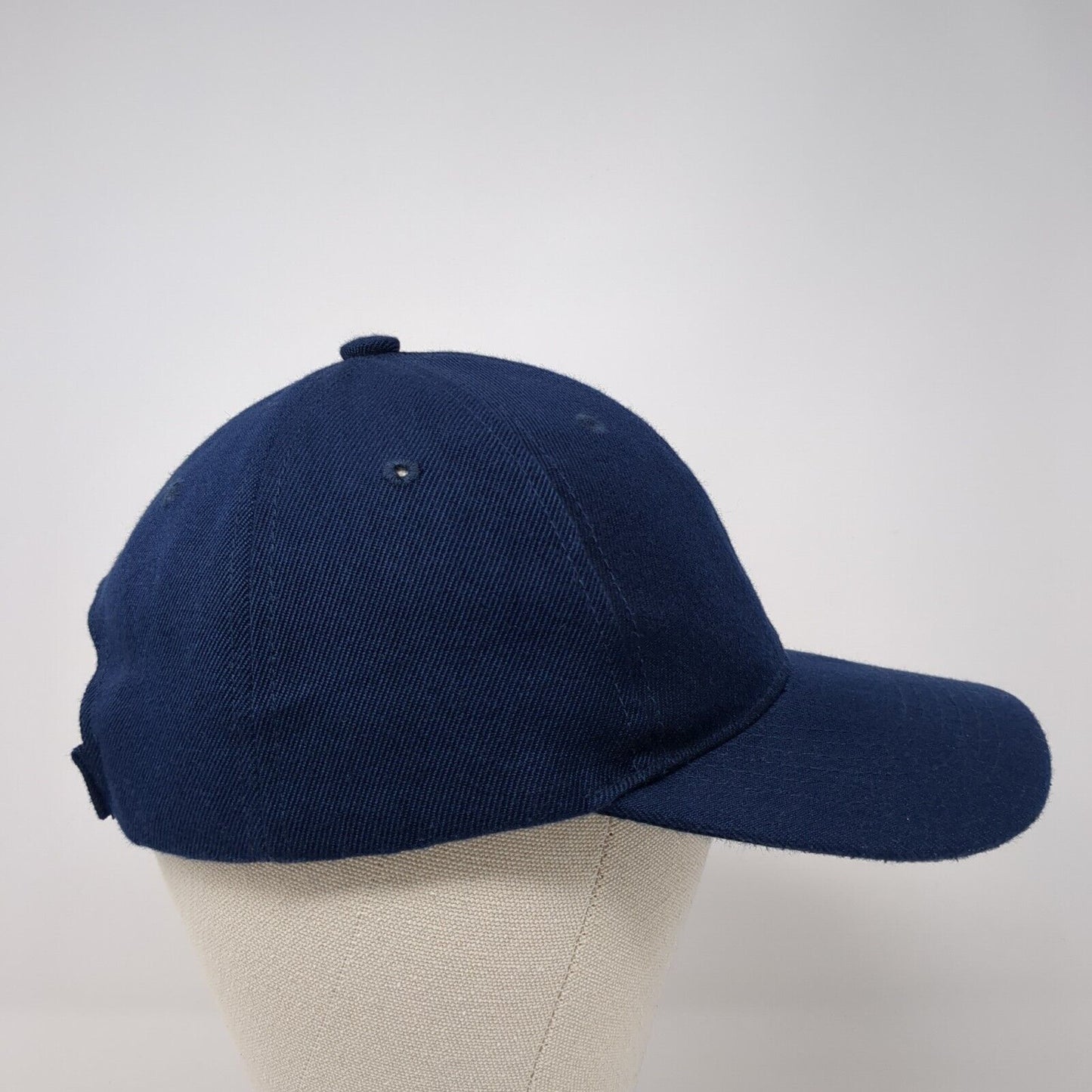 Unbranded Strapback Hat Blue One Size Adjustable Vented Holes 6 Panel Blank