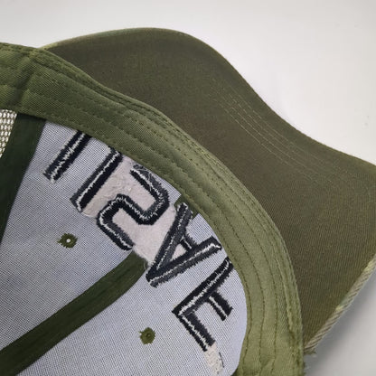 Green Camo USAF Military Trucker Hat One Size Mesh Snapback Side Flag Patch