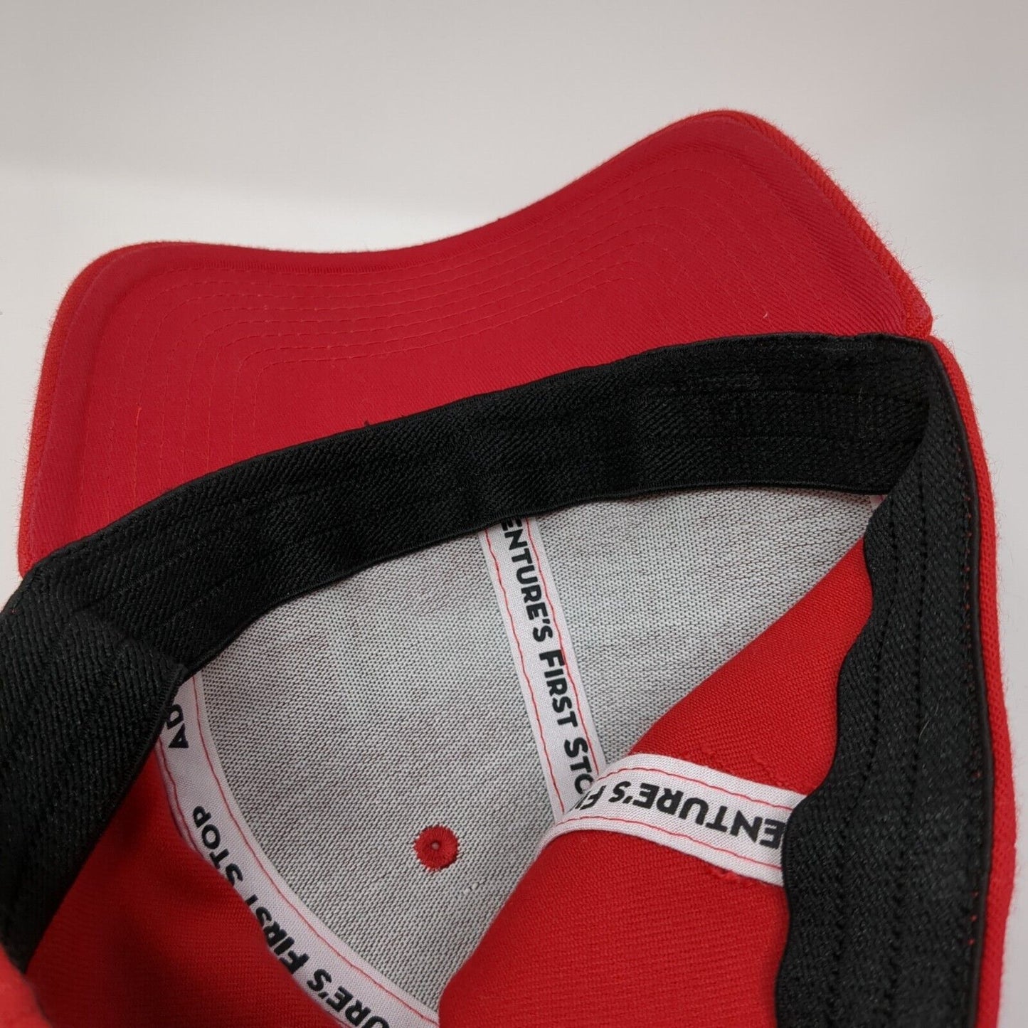 Maverik Fitted Hat Red S-M Solid Embroidered Adventure's First Stop