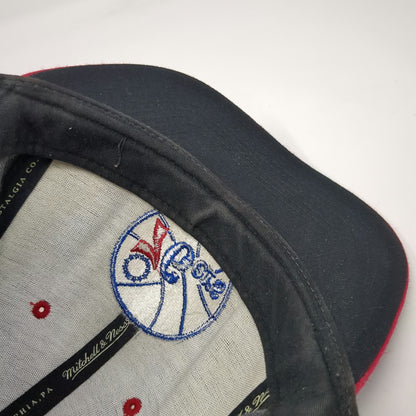 Mitchell & Ness Philadelphia 76ers NBA Hat Gray Red 7 3/4 Fitted Cap Flat Brim