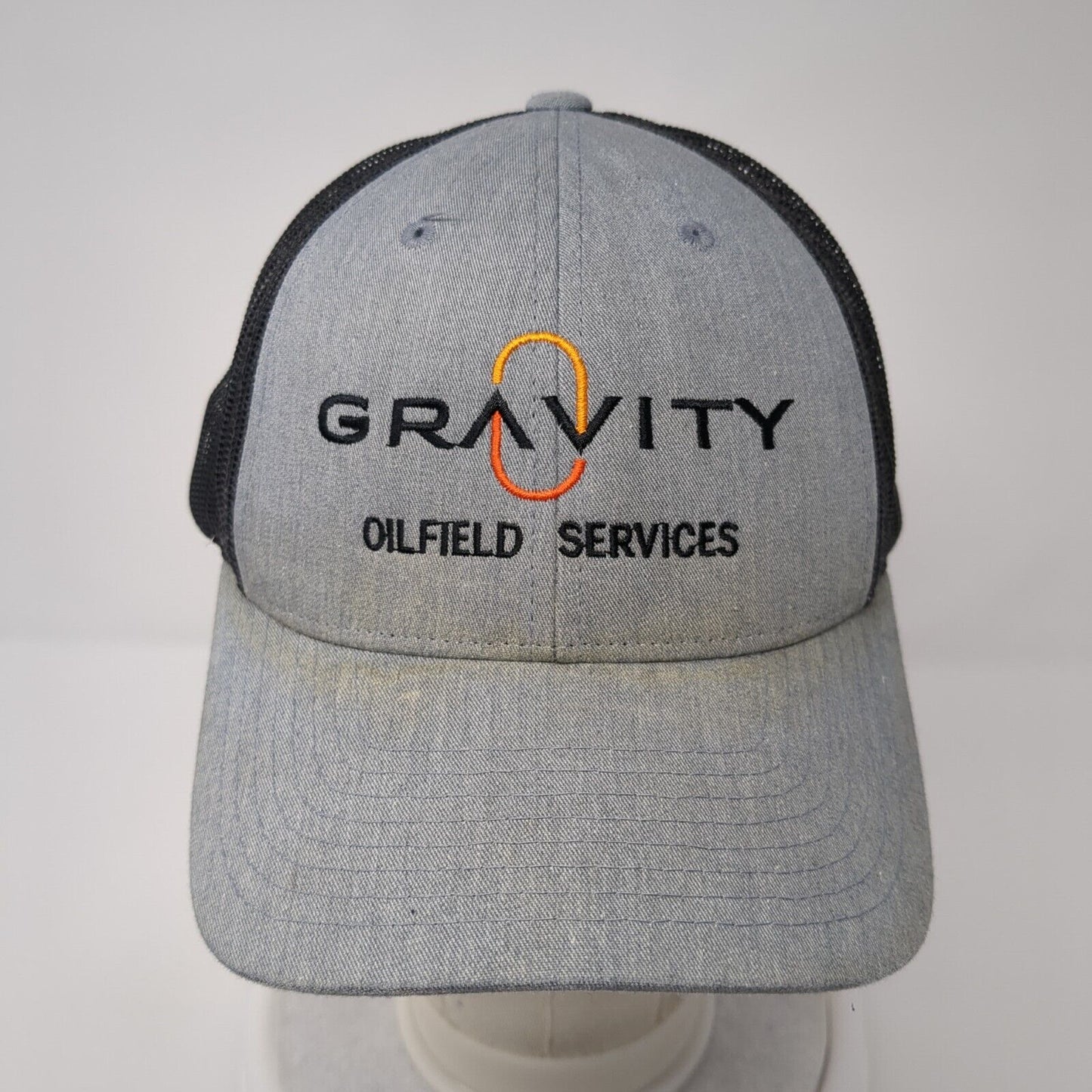 Gravity Oilfield Services Snapback Trucker Hat Gray M/L Mesh Back Richardson