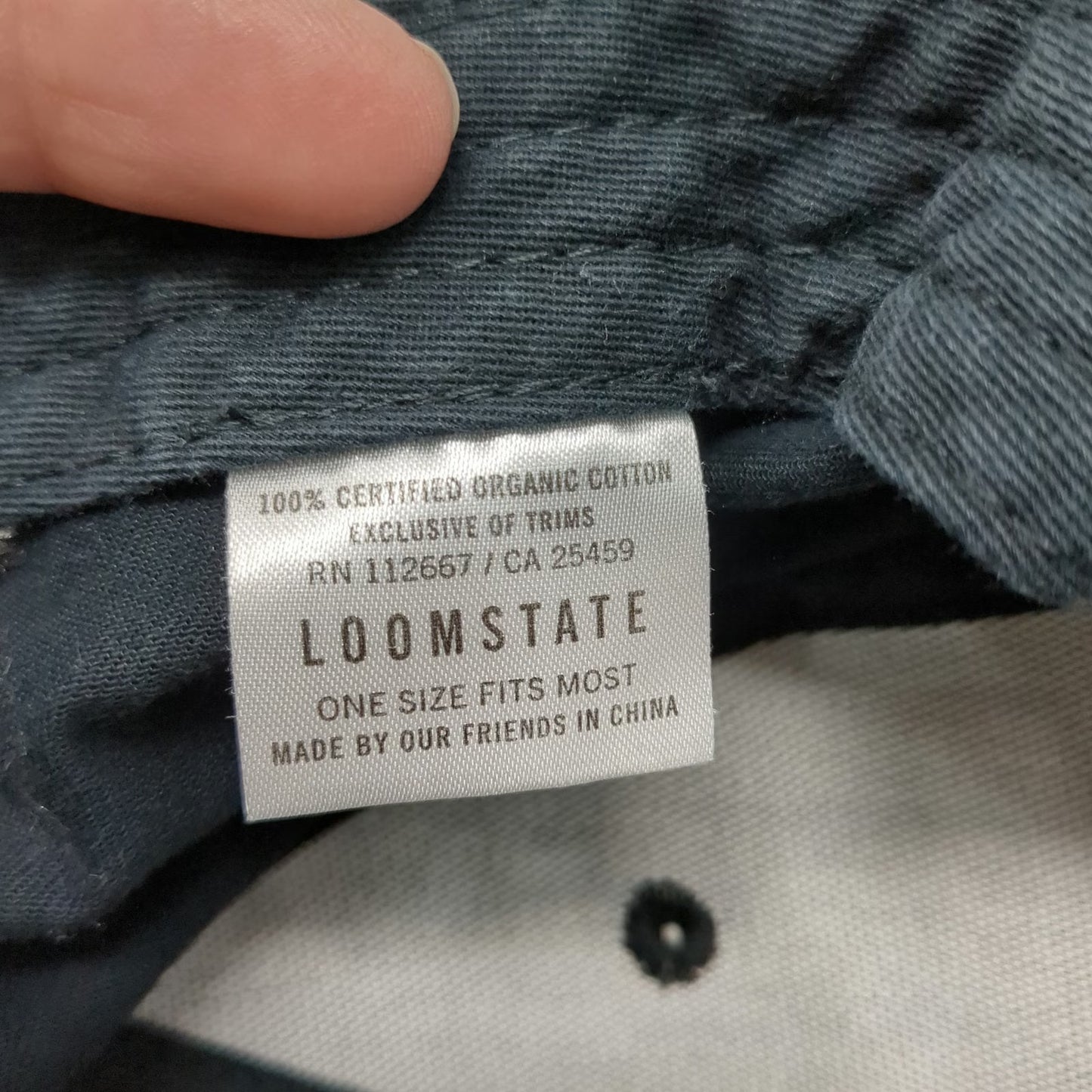 Loomstate Chipotle Baseball Cap Black One Size Strapback Organic Cotton Hat