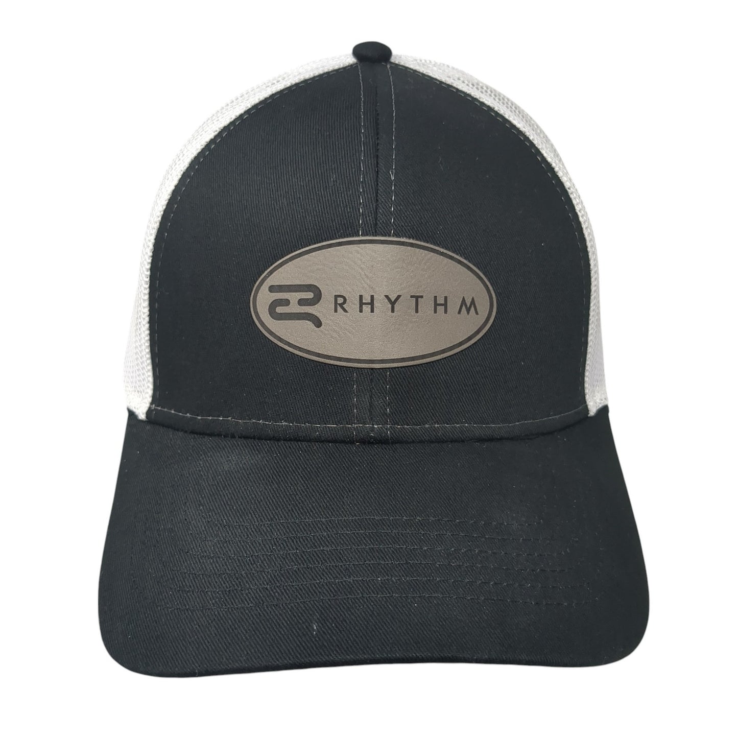 Rhythm Patch Snapback Mesh Back Trucker Hat Black One Size Cap America