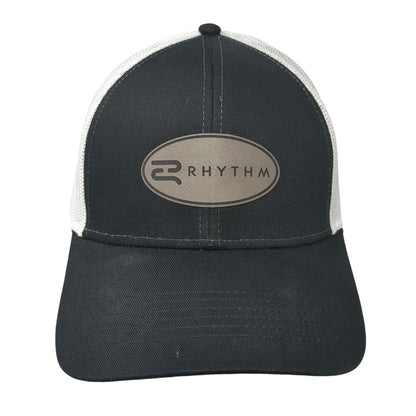 Rhythm Patch Snapback Mesh Back Trucker Hat Black One Size Cap America