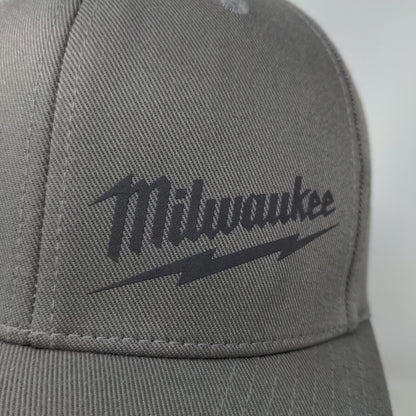 Flexfit Men's Fitted Hat Gray Size S/M Graphic Milwaukee Tools Logo