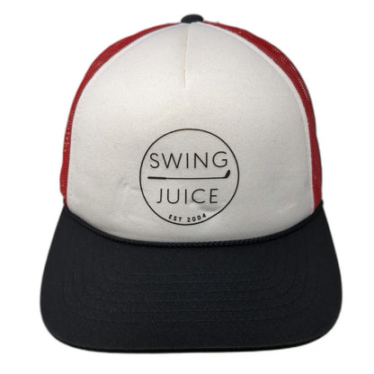 Richardson Trucker Hat White Red Black One Size Swing Juice Golf Mesh Back