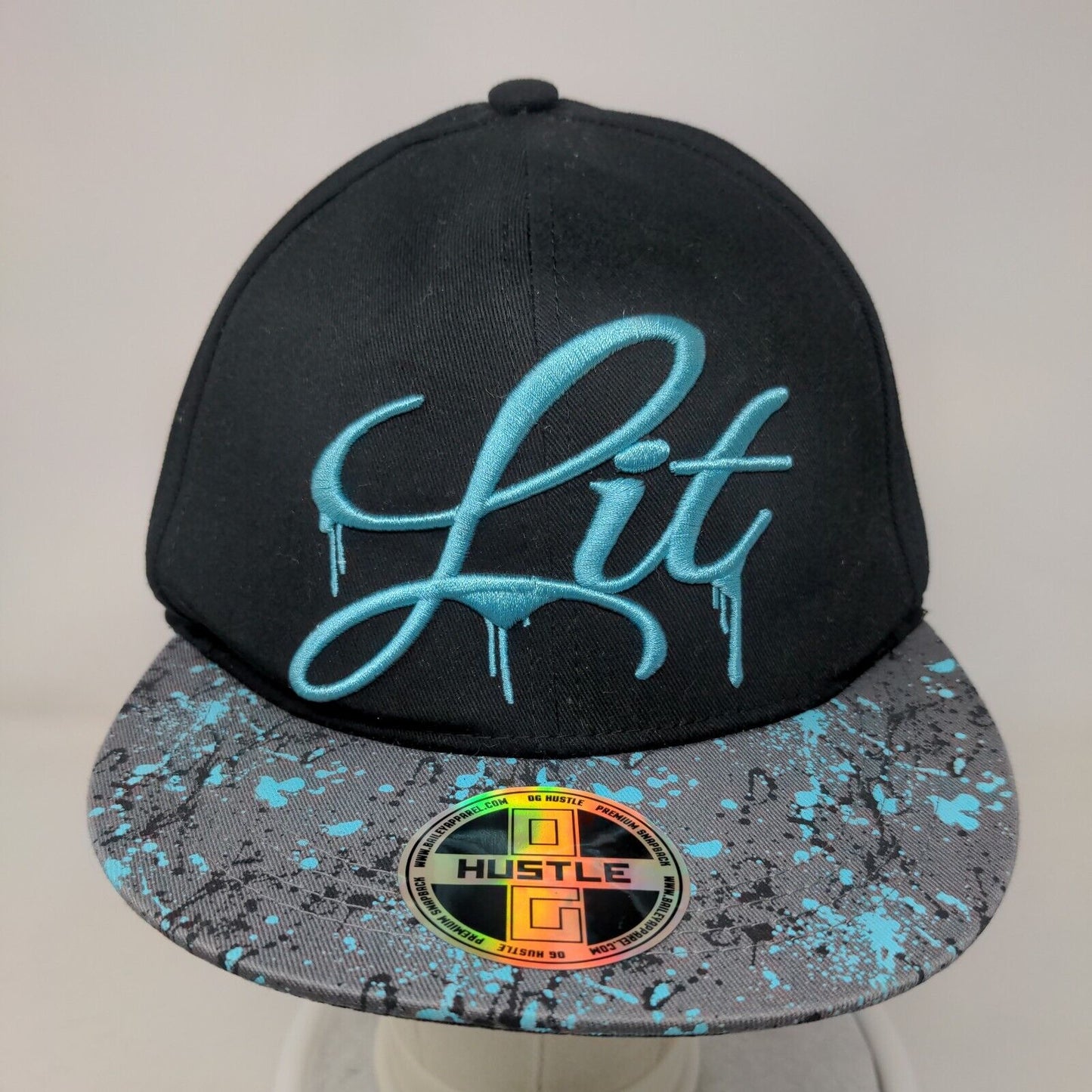 Lit Snapback Hat Multicolor One Size Adjustable Embroidered 6 Panel Hustle
