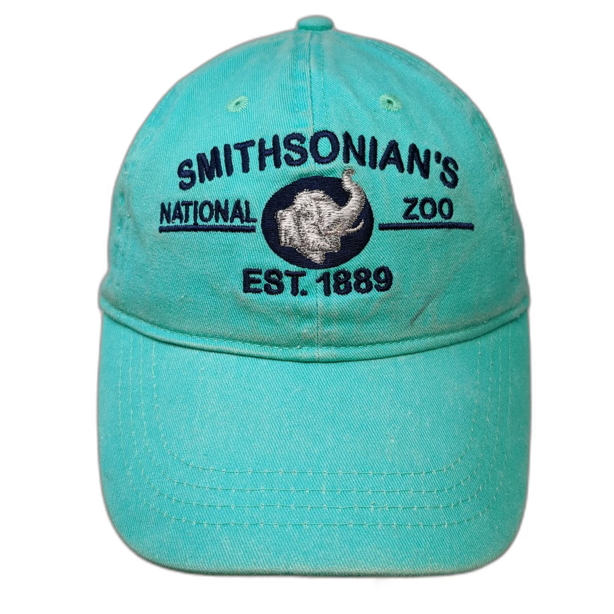 Smithsonian National Zoo Blue Baseball Cap One Size Hat Strapback Elephant Logo