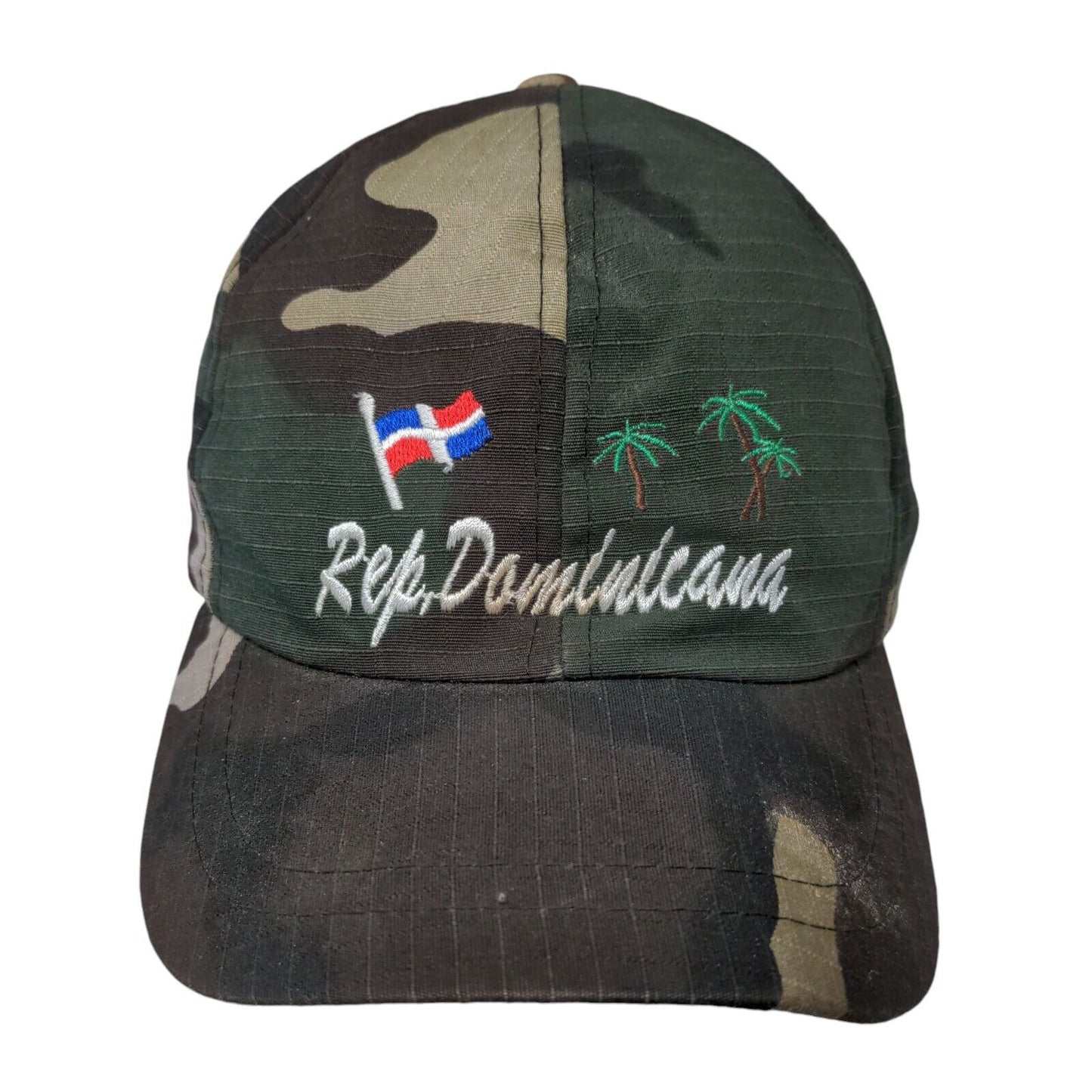 Rep. Dominicana Strapback Hat Camouflage One Size Embroidered 6 Panel