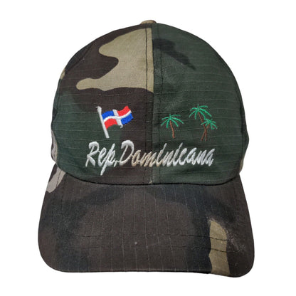 Rep. Dominicana Strapback Hat Camouflage One Size Embroidered 6 Panel