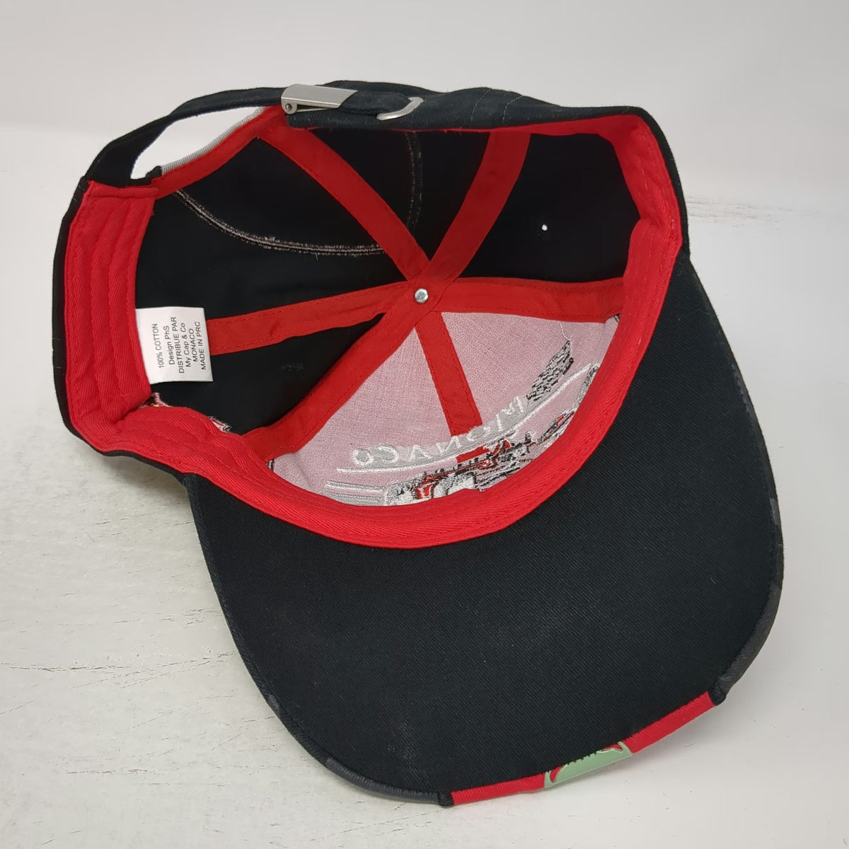 My Cap & Co Monaco Racing Baseball Cap Red Black White Grand Prix Slideback Hat