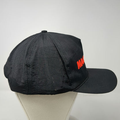 The Sportsman 5 Panel Hat Black Red Magnatude Snapback Rope Nylon Vintage
