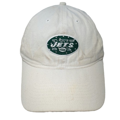 New York Jets NFL Team Apparel Cap White One Size Studded Slideback Logo Hat