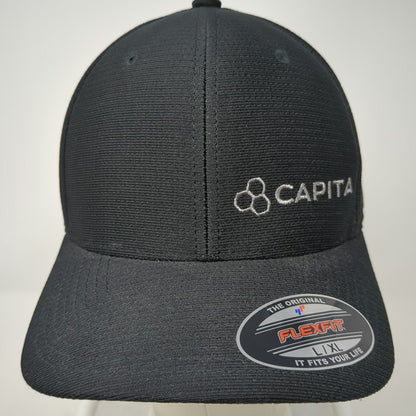Travis Mathew Capita Logo Black XL Baseball Cap Flexfit Polyester Curved Hat