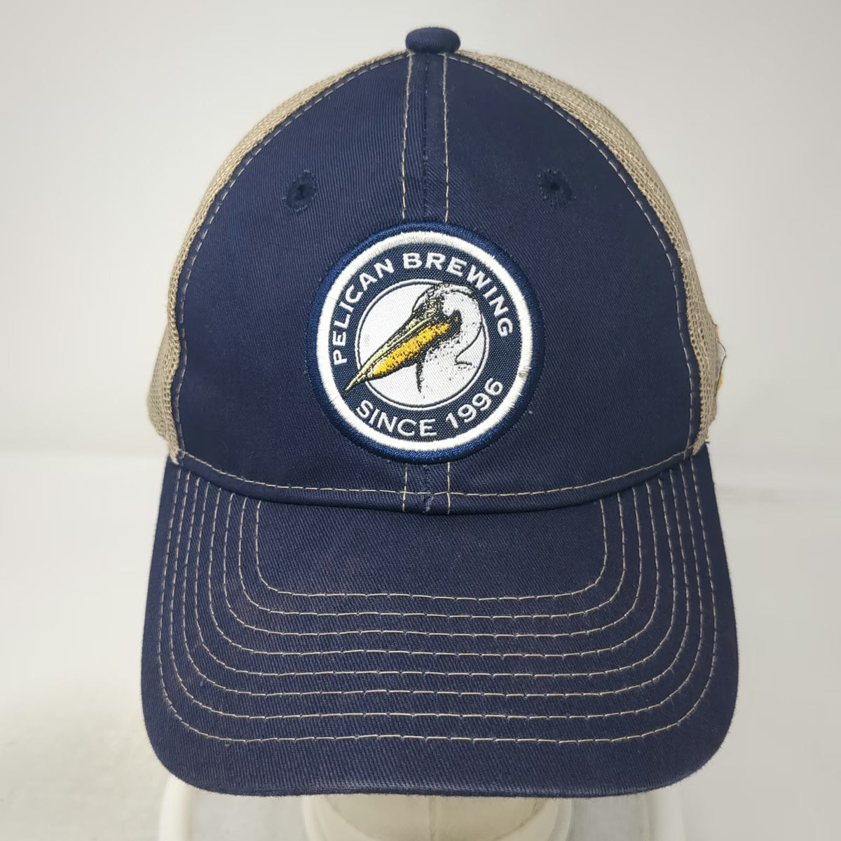 Pelican Brewing Baseball Cap Blue One Size Mesh Back Patch Born at the Beach Hat