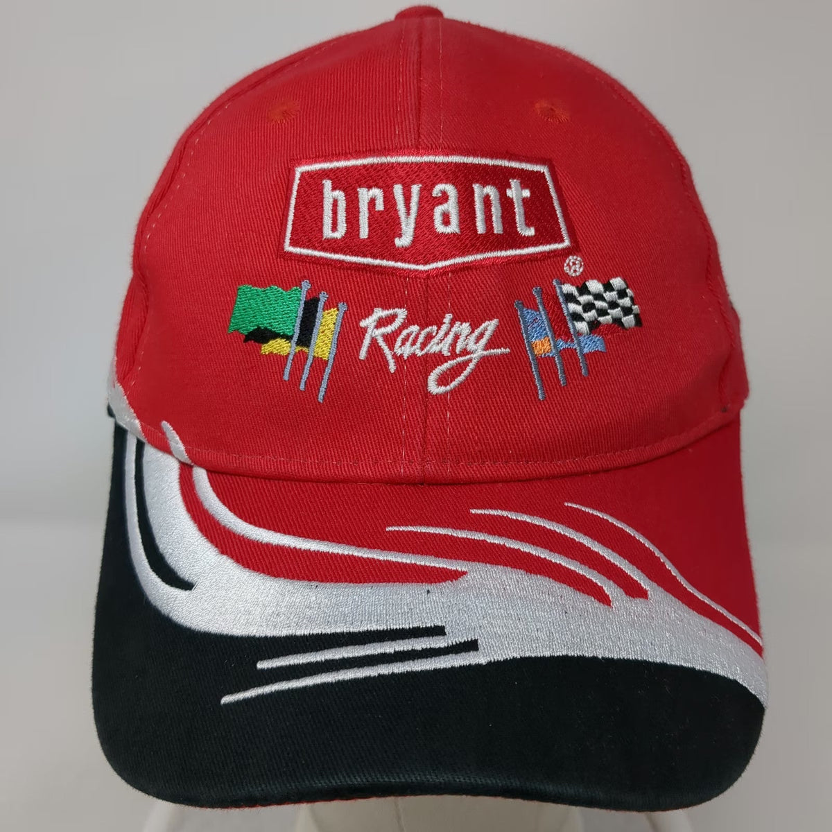 Bryant Racing Baseball Cap Red One Size Embroidered Flags Strapback hat Graphic