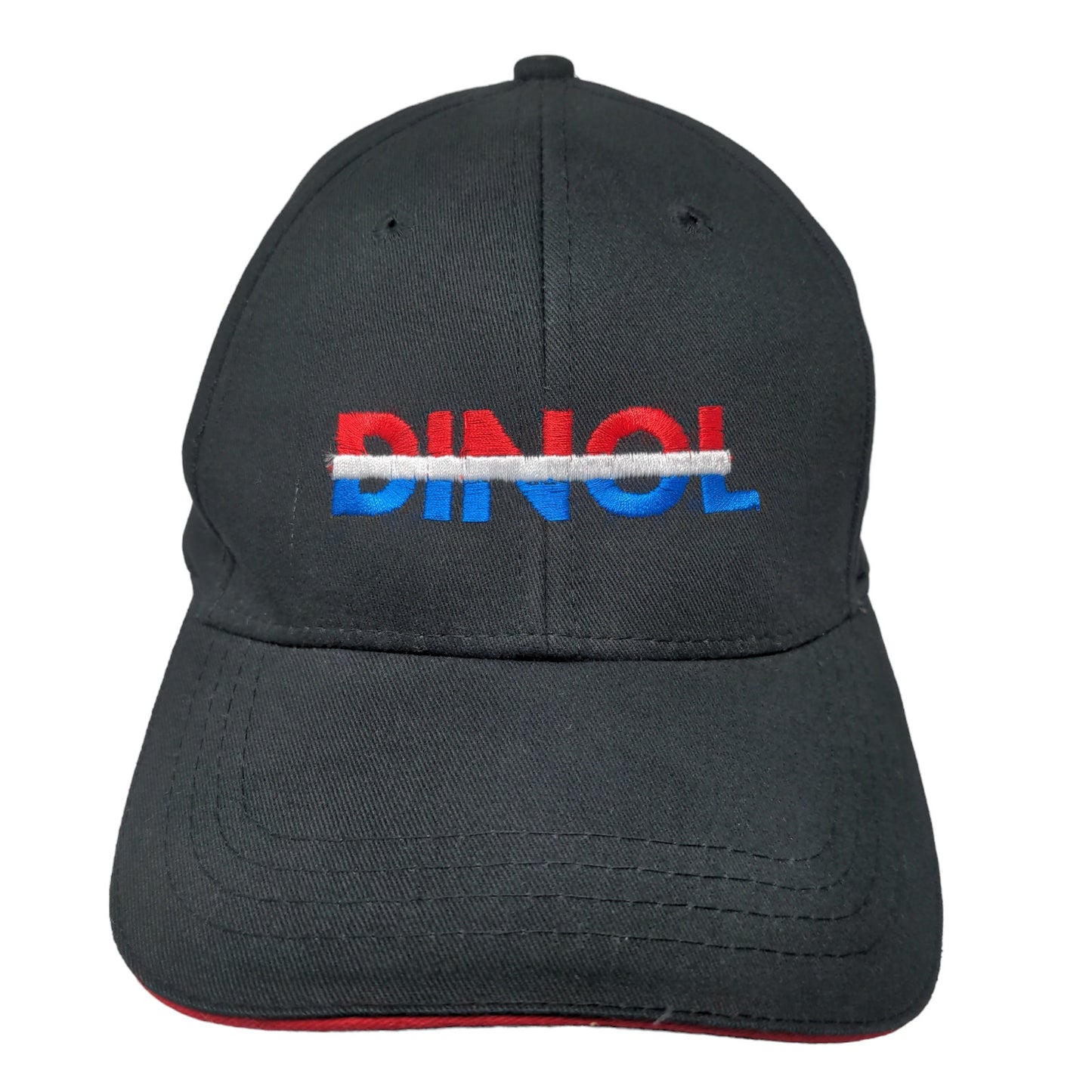 Cap America Men's Strapback Hat Black Dinol Dinitrol Embroidered Logo