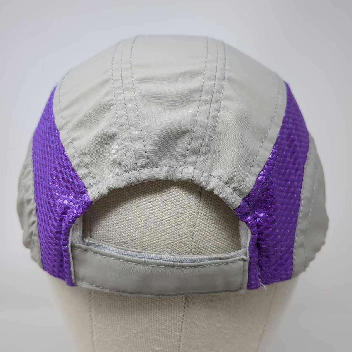 Racetrackers Baseball Cap Beige One Size Purple Ribbon Mesh Strapback Runner Hat