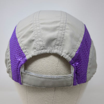 Racetrackers Baseball Cap Beige One Size Purple Ribbon Mesh Strapback Runner Hat