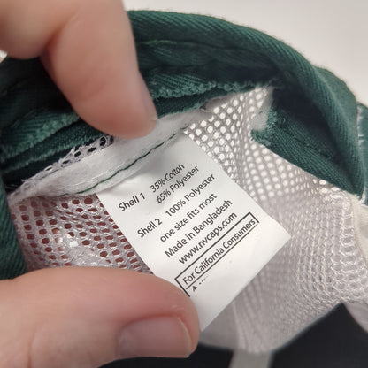 Old English M Snapback Mesh Back Trucker Hat Green One Size Adjustable