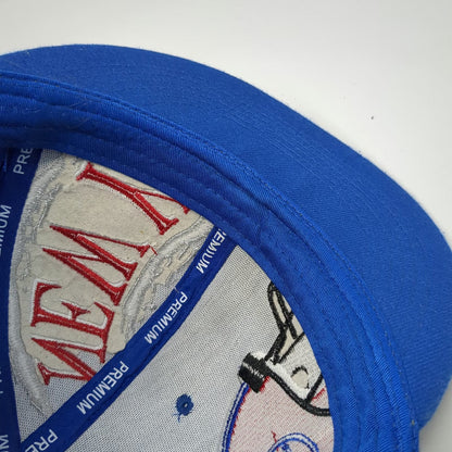 Blue Snapback Hat One Size New York Football Helmet Red White Silver Black Brim