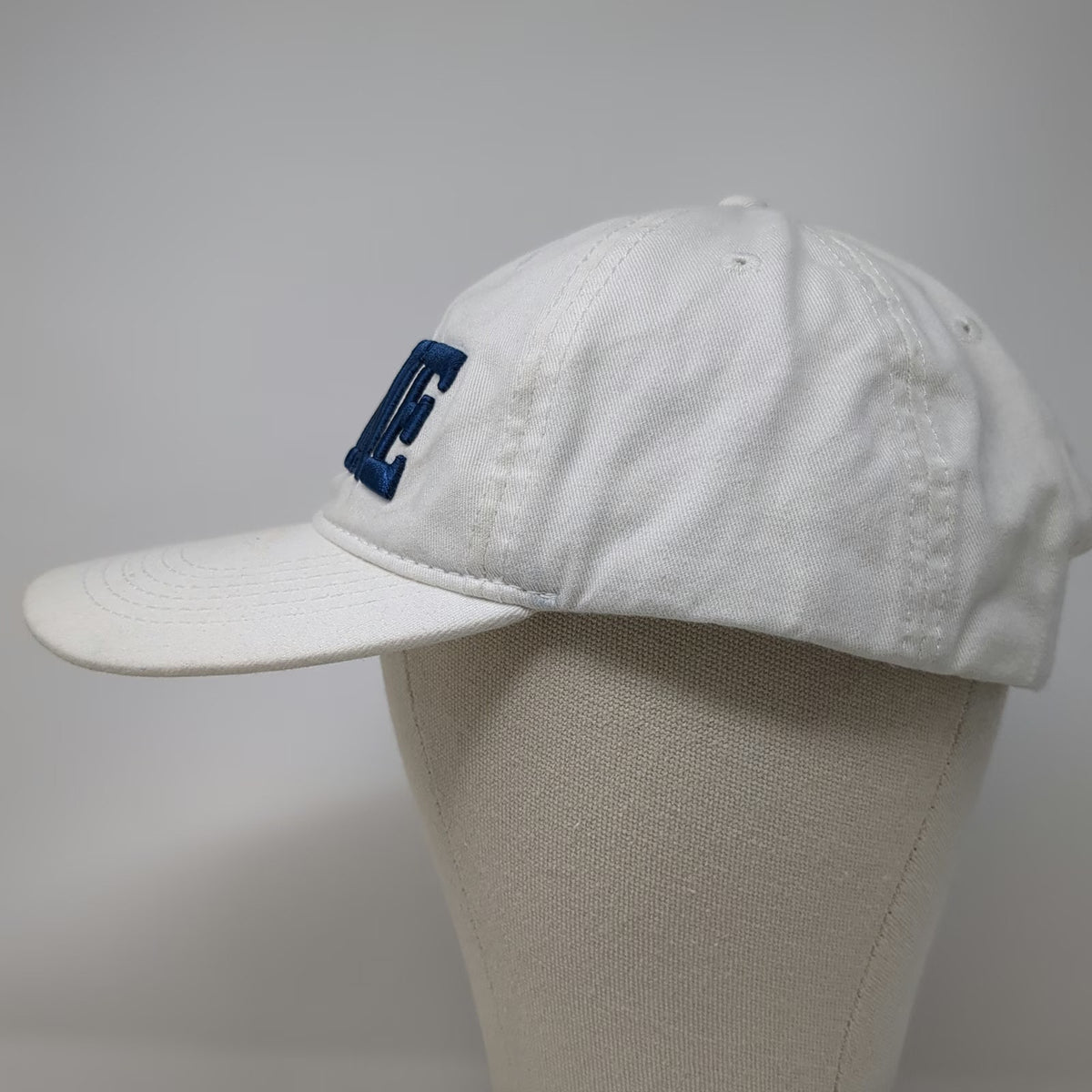 ESY Baseball Cap White Blue One Size Maine Embroidered Strapback Cotton Hat