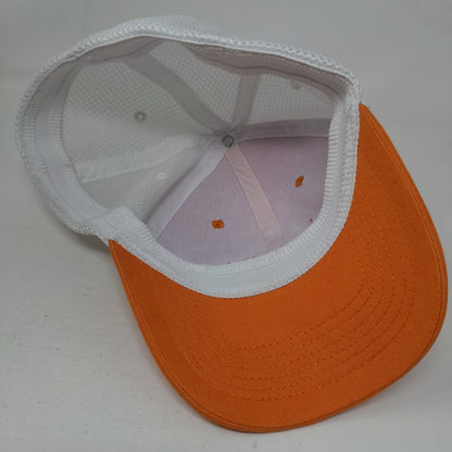 Autolite Fitted Mesh Back Hat Orange White Embroidered NASCAR Performance Logo