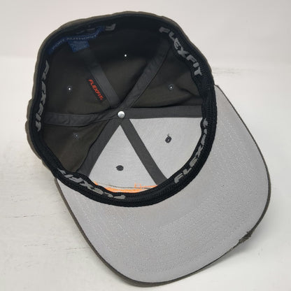 Port Authority Baseball Cap Gray M Flexfit Aubree Wartman Racing Orange Hat