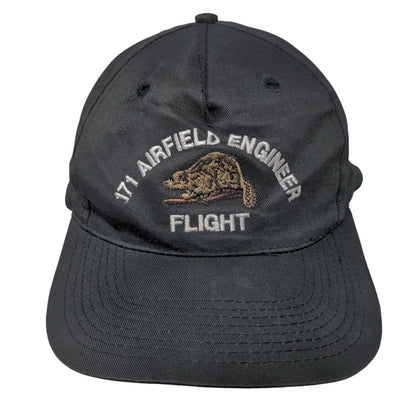 171 Airfield Engineer Flight Snapback Hat Black One Size Embroidered Cotton